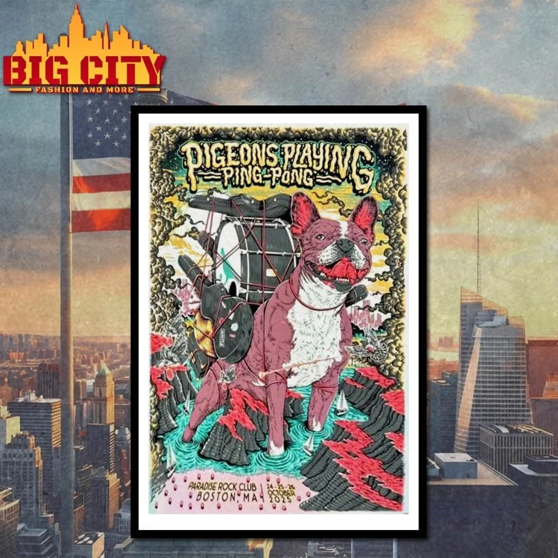 Pigeons Playing Ping Pong Event October 24-25-26 2025 Boston MA Poster shirt