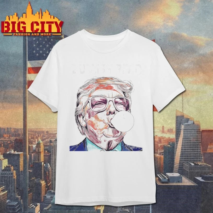 Pink Trump wearing Pink Sunglasses Blowing Bubble Shirt