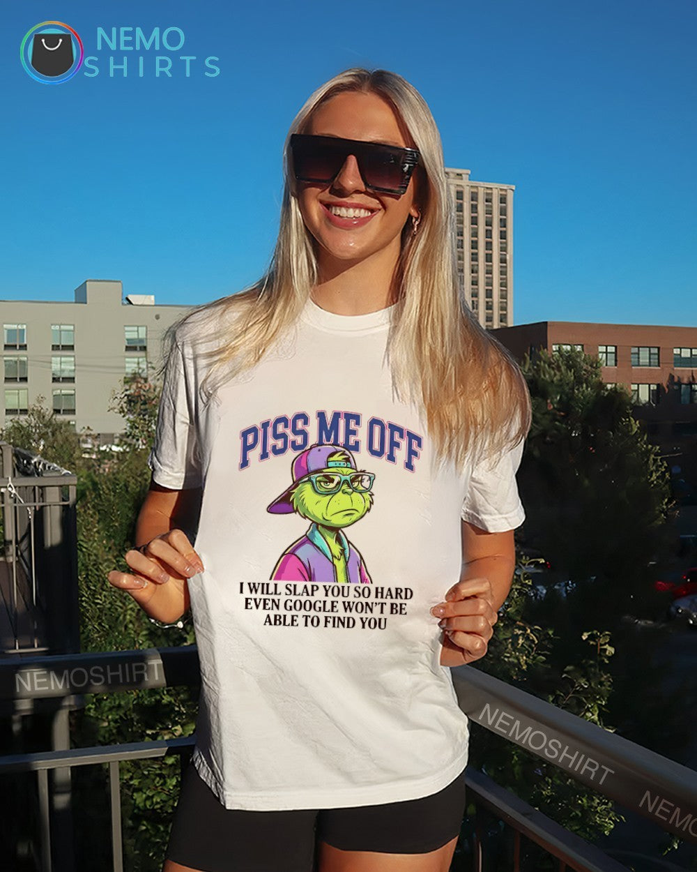 Piss me off I will slap you so hard Grinch shirt