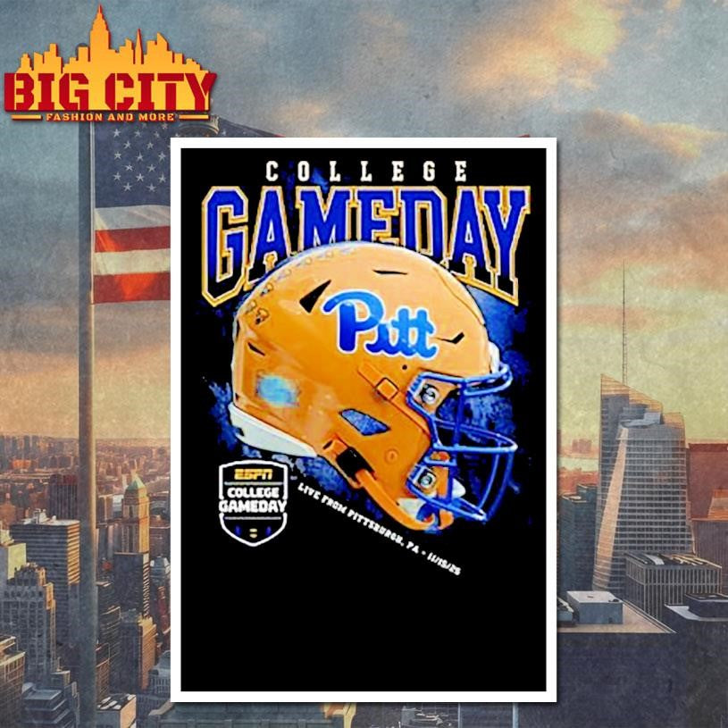Pitt Panthers Black Football College Gameday Helmet Shirt