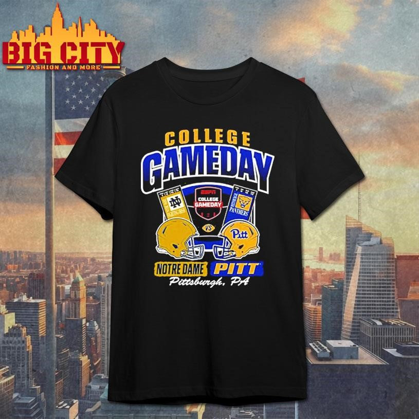 Pitt Panthers Youth Black Football College Gameday vs Notre Dame Ticket Shirt