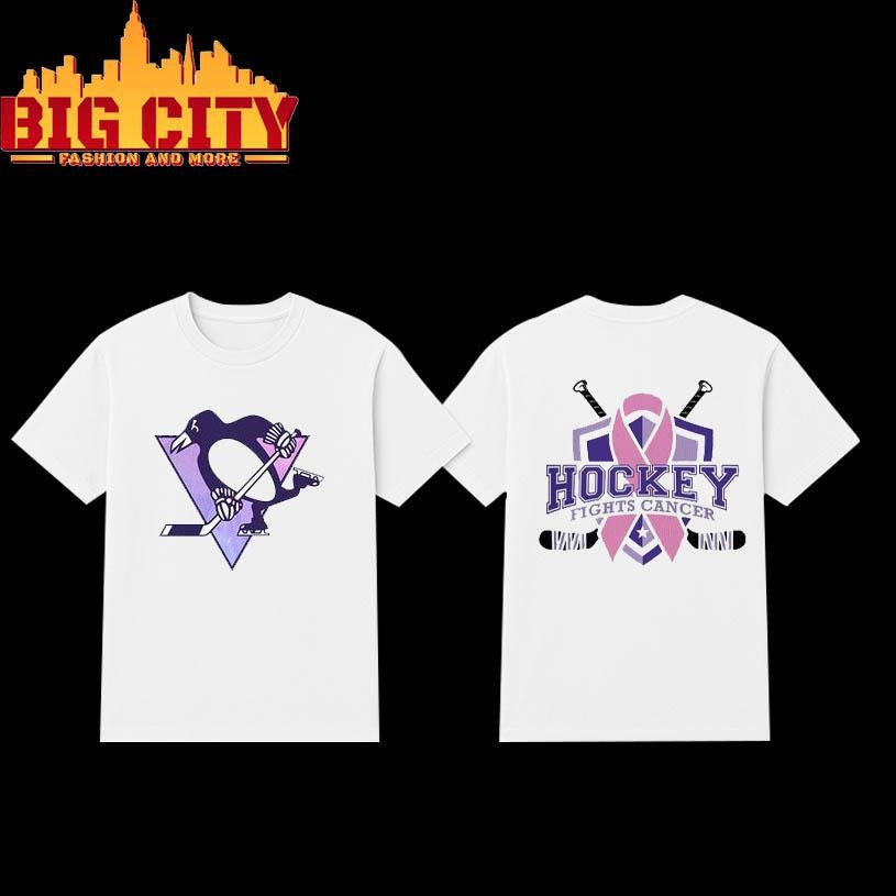 Pittsburgh Penguins NHL Champs Fight Cancer 2025 Two Sided Shirt