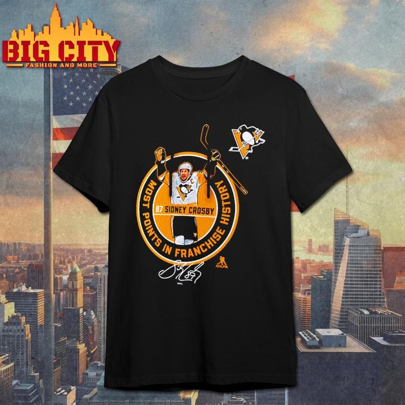 Pittsburgh Penguins Sidney Crosby Most Points in Franchise History Signature Shirt