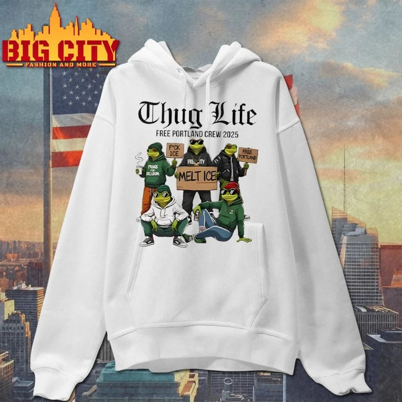 Portland Frog Thug Life Free Portland Crew 2025 Shirt