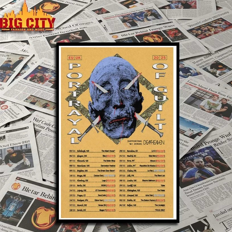 Portrayal Of Guilt Europe UK 2025 Poster shirt
