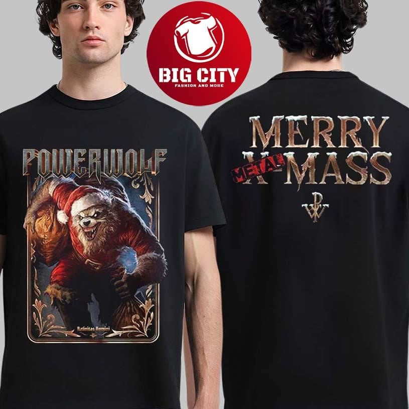 Powerwolf Merry Metal X-Mas 2025 Santa Werewolf Two Sided Shirt