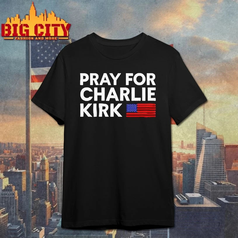 Pray for Charlie Kirk America Flag shirt