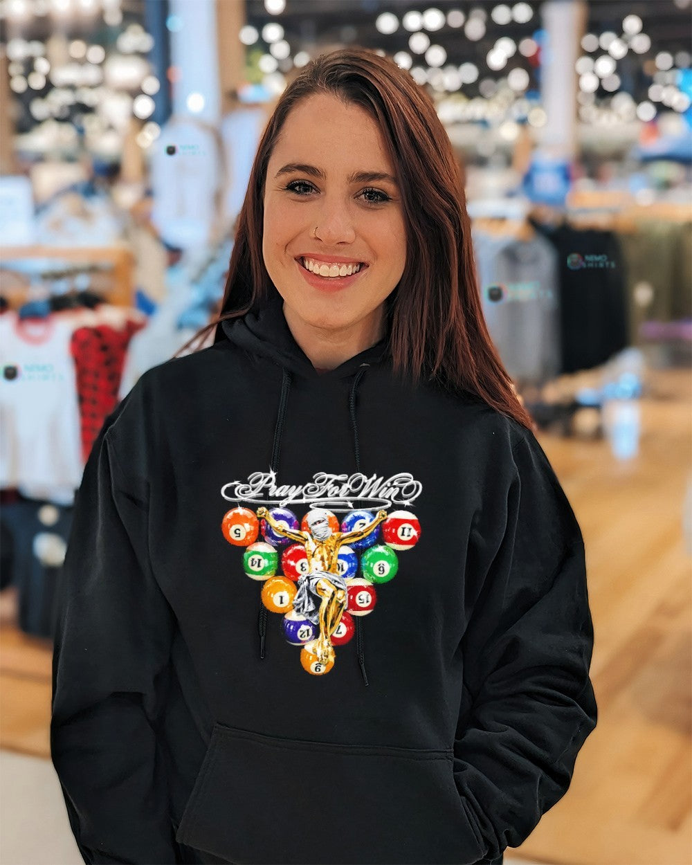 Pray for win billiard balls shirt