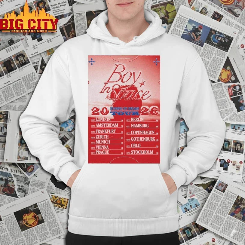 Premium Boy In Space Running On Dreams Tour 2026 Poster Shirts