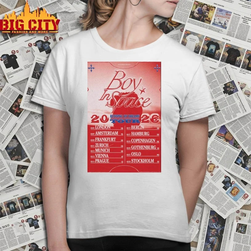 Premium Boy In Space Running On Dreams Tour 2026 Poster Shirts
