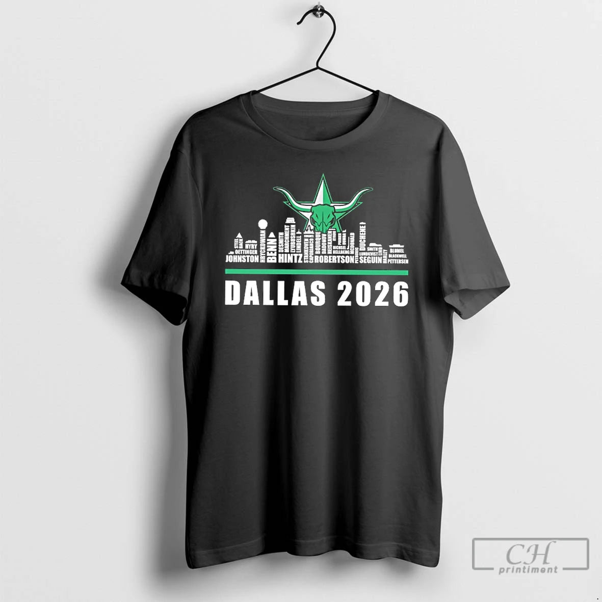 Premium Dallas Stars 2026 City Skyline Graphic