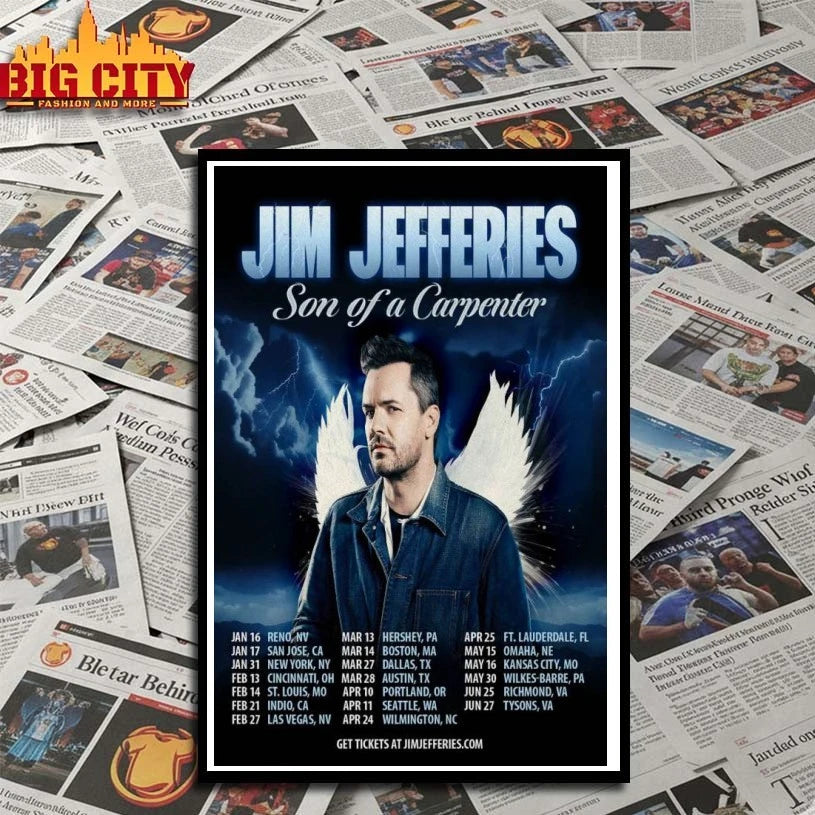 Premium Jim Jefferies Son Of A Carpenter Tour 2026 Poster Shirts