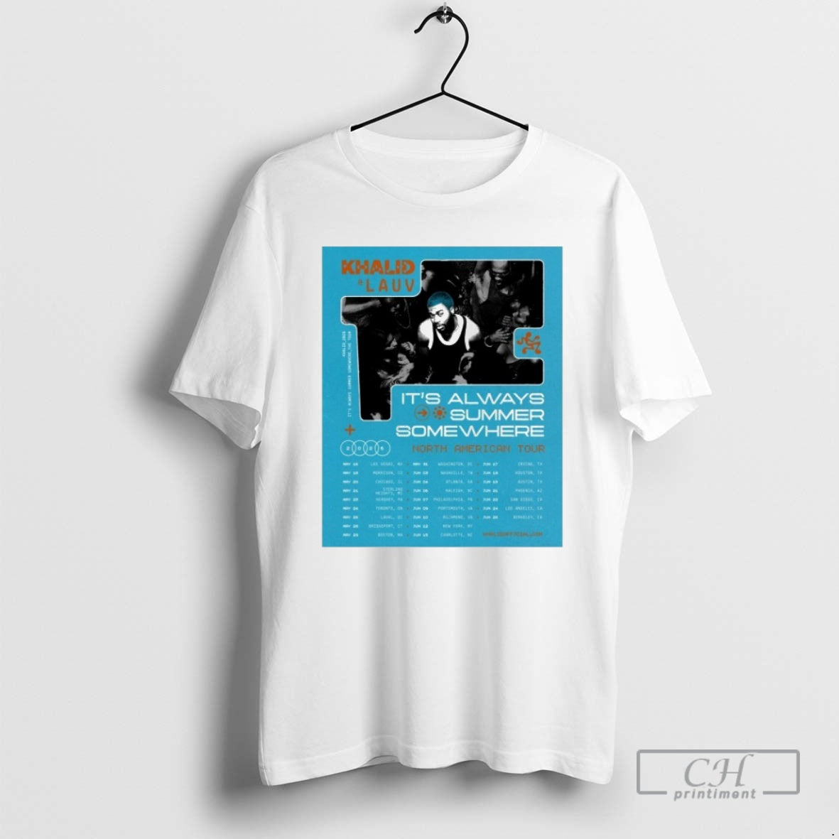 Premium Khalid And Lauv Its Always Summer Somewhere North American Tour 2026 Schedule Tour Dates T-Shirts, Hoodie, Sweatshirt