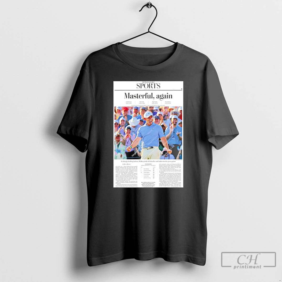 Premium Rory Mcilroy Repeat Victory Framed Newspaper 2026 Masters Tournament Masterful