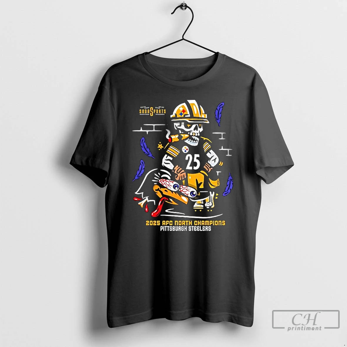Premium Skull 2025 Afc North Champions Pittsburgh Steelers T-Shirts, Hoodie, Sweatshirt | ZylaModa.com