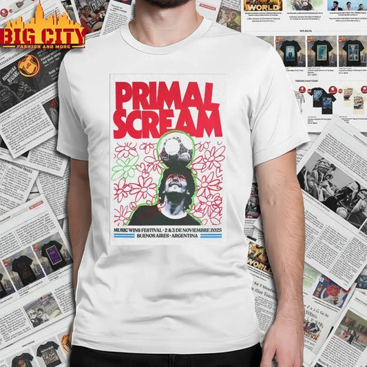 Primal Scream Nov 2-3 2025 Music Wins Festival Buenos Aires Argentina Poster shirt