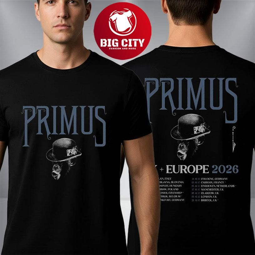 Primus UK And Europe 2026 Tour Venue Dates Schedule Two Sided Shirt