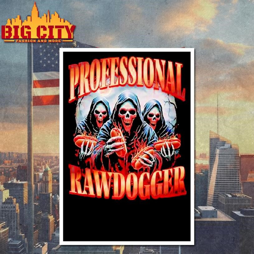 Professional Rawdogger Skeleton Hotdog Shirt