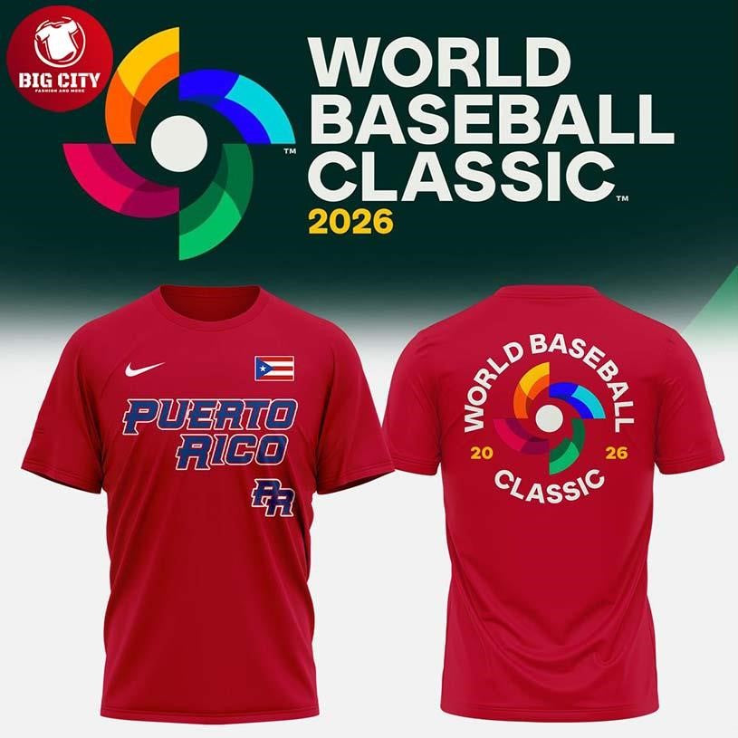 Puerto Rico 2026 World Baseball Classic In Red Team Two Sided Shirt