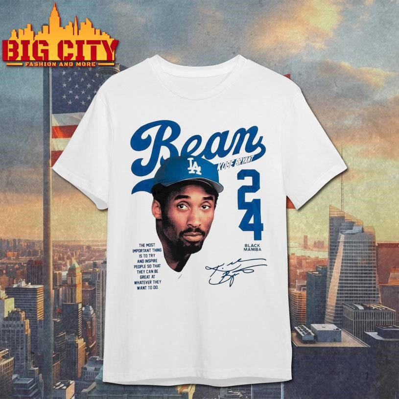 Puka Nacua Bean Kobe Bryant Dodgers 24 Black Mamba Shirt
