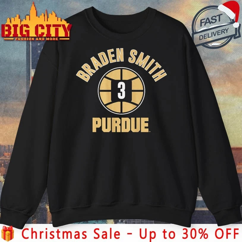 Purdue Basketball Braden Smith Name Number Ball shirt