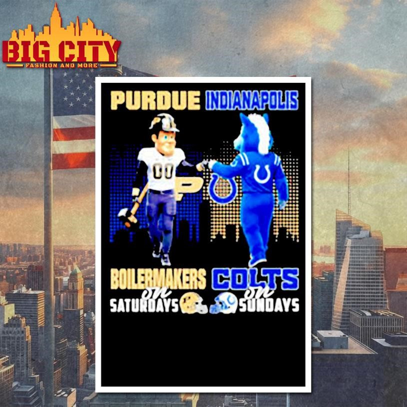 Purdue Boilermakers on Saturdays x Indianapolis Colts on Sundays Mascot shirt