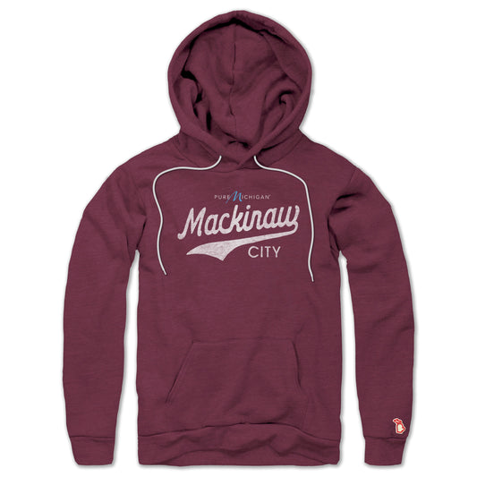 PURE MICHIGAN - MACKINAW CITY SCRIPT ALL SEASON HOODIE (UNISEX)
