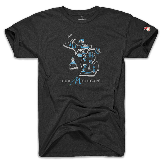 PURE MICHIGAN - MICHIGAN MAP (UNISEX)