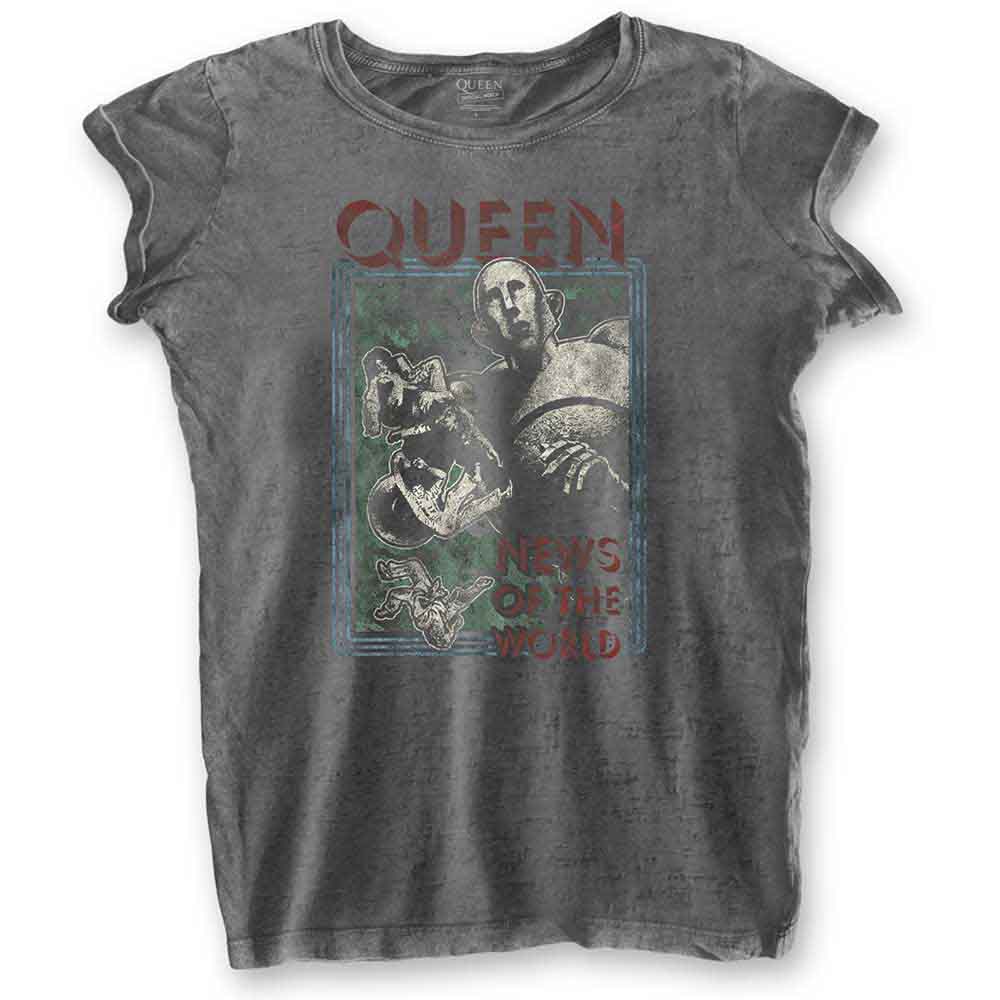 Queen Ladies Slim Fit T-Shirt: News of the World (Burnout)