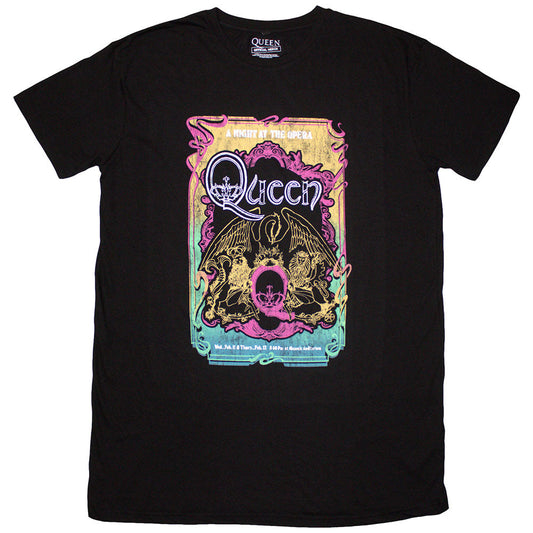 Queen Ladies T-Shirt Dress: A Night At The Opera Tour '76 (Black)
