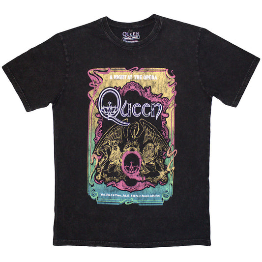 QUEEN Stone Wash T-Shirt, A Night At The Opera Tour '76