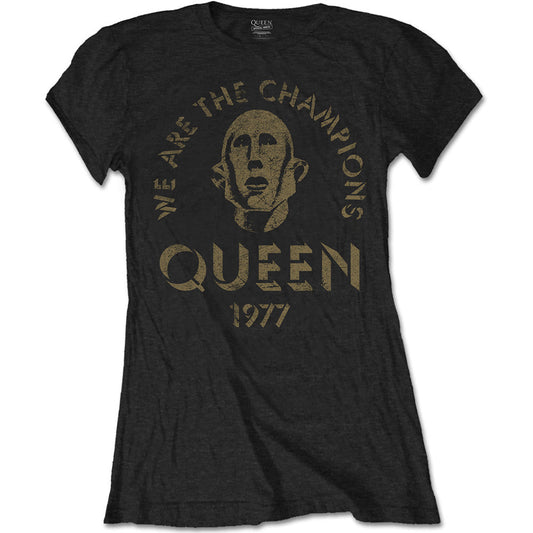 Queen Ladies Slim Fit T-Shirt: We Are The Champions