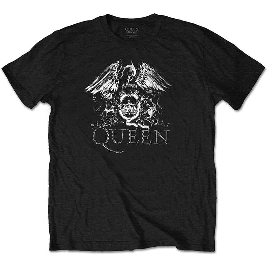 Queen | Official Band T-Shirt | Crest Logo (Diamante)