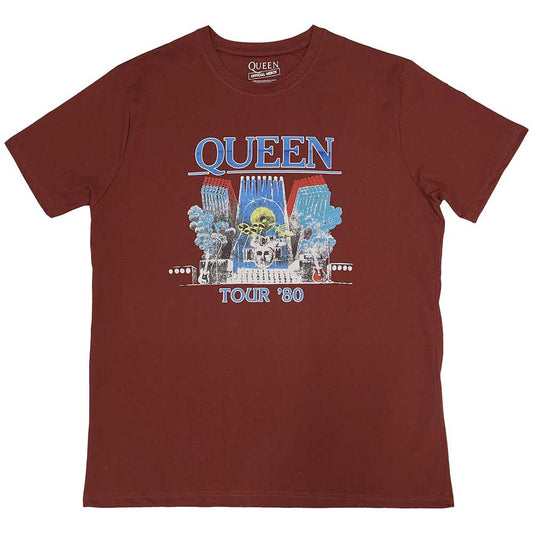 Queens | Official Band T-Shirt | Tour '80 Red