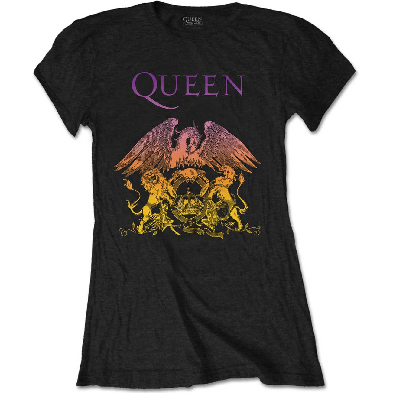 Queen Ladies Slim Fit T-Shirt: Gradient Crest