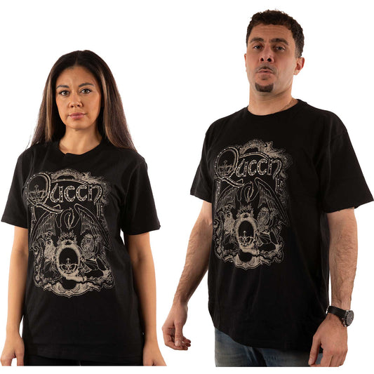 Queen Embellished T-Shirt: Ornate Crest