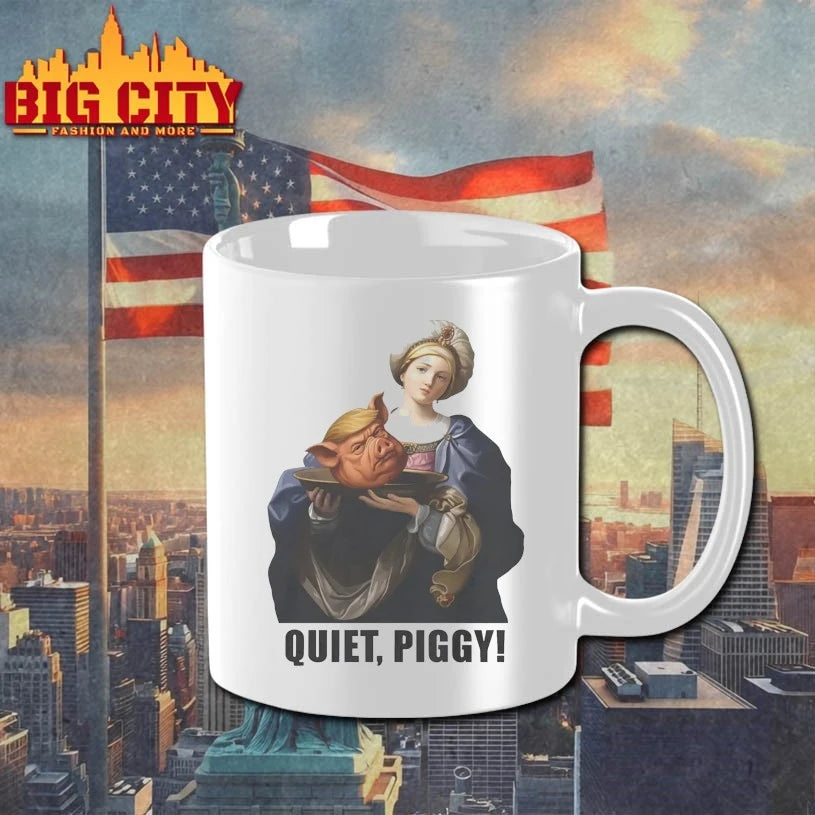 Quiet Piggy Saint Holding Pig Head Anti Trump shirt