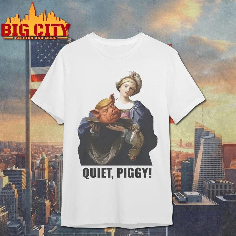 Quiet Piggy Saint Holding Pig Head Anti Trump shirt