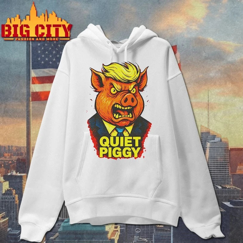 Quiet Piggy pig head graphic shirt
