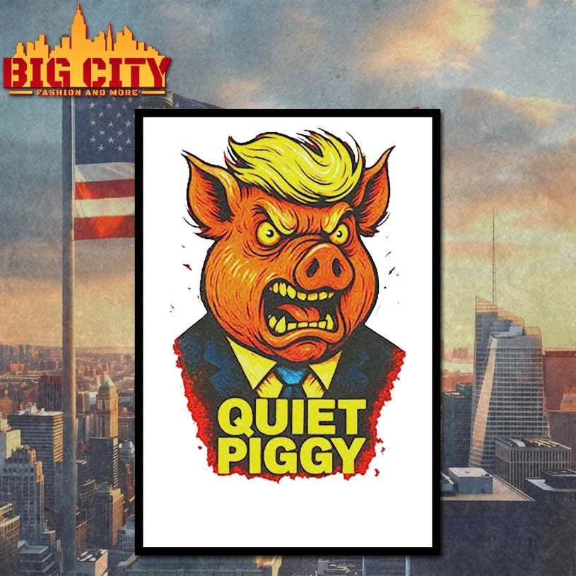 Quiet Piggy pig head graphic shirt