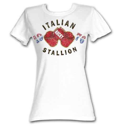 Rocky Girls Juniors S/S T-Shirt - Gloves 1976 - Solid White