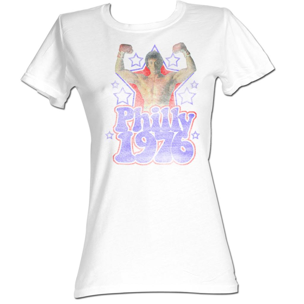Rocky Girls Juniors S/S T-Shirt - Philly 1976 - Solid White