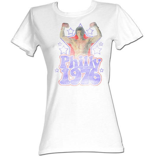 Rocky Girls Juniors S/S T-Shirt - Philly 1976 - Solid White