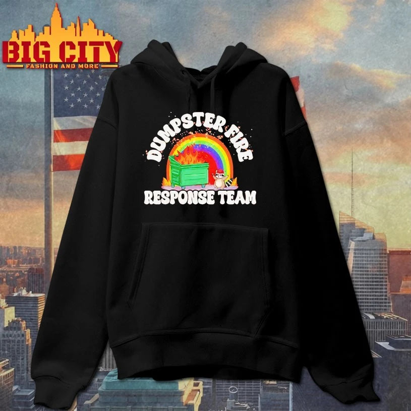 Raccoon dumpster fire response team rainbow shirt