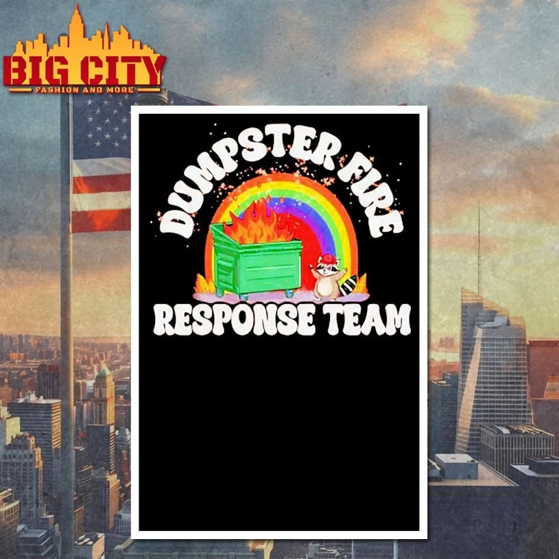 Raccoon dumpster fire response team rainbow shirt