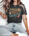 Raised On 90's Country T-Shirt, Western Boho Red Dirt Country Cowboy Aesthetics, Country Pop Concert Festival Tee, Gift For Country Lovers Top Womenswear Underwear Tshirt Women