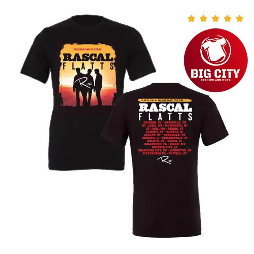 Rascal Flatts Merch 2026 Black Tour Two Sided Shirt