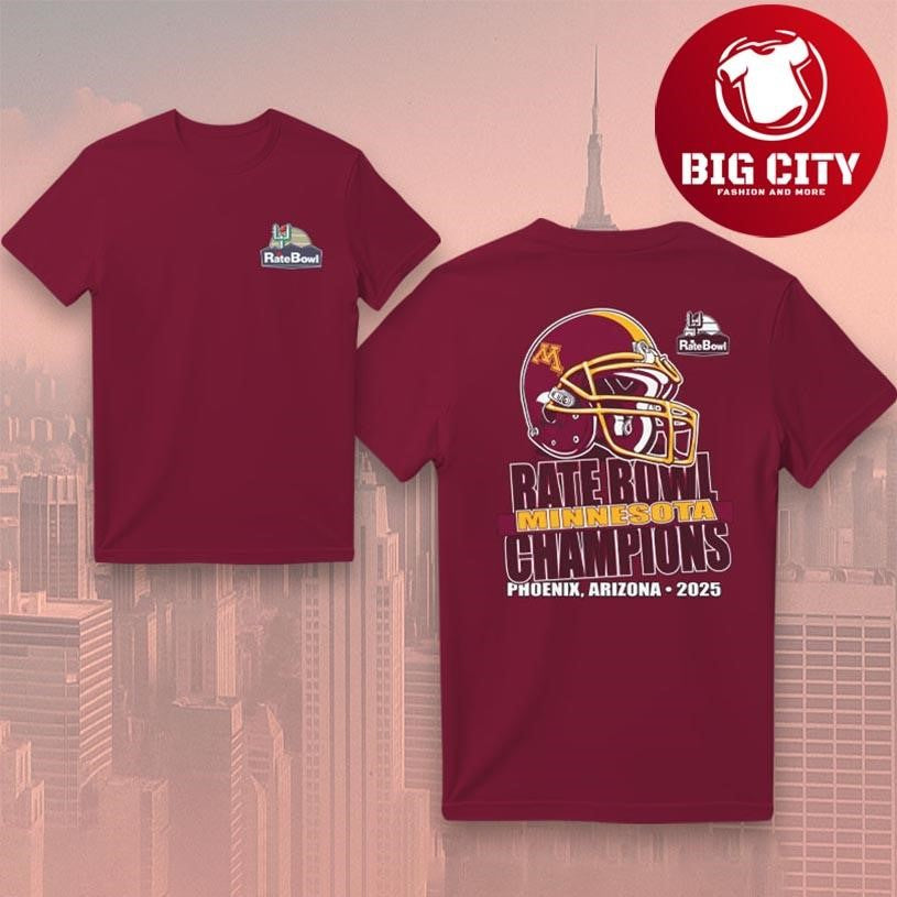 Rate Bowl 2025 University Of Minnesota Golden Gophers Champs Two Sided Shirt