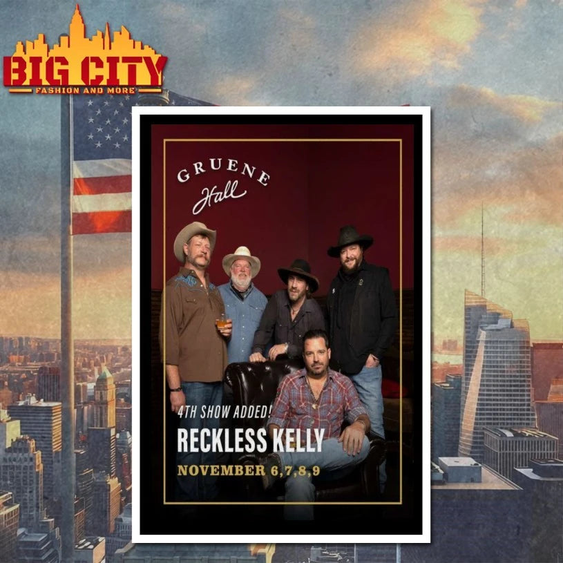 Reckless Kelly Gruene Hall Nov 6-9 2025 Poster shirt