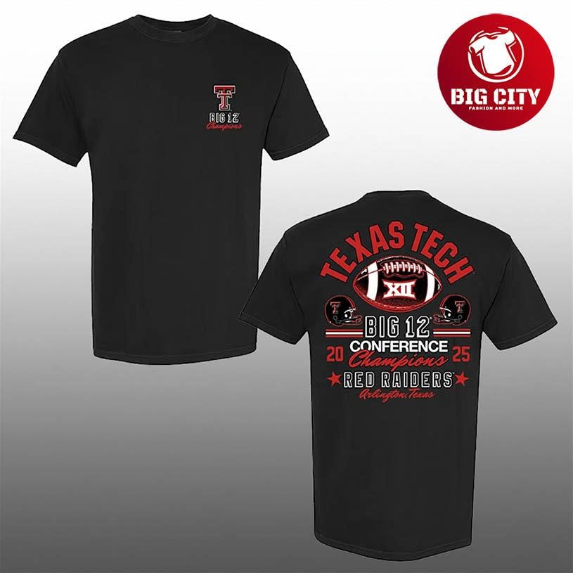 Red Raiders 2025 Big 12 Football Champions Two Sided Shirt